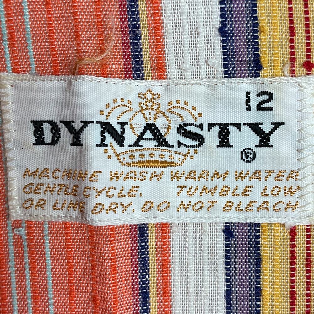 Vintage Dynasty Womens Boho Striped Long Sleeve Tunic Dress Size 12 - Picture 7 of 11